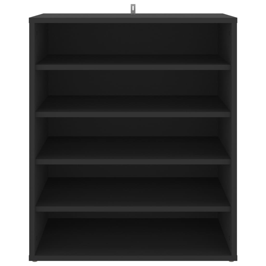 Mueble zapatero de madera negro 60x35x70 cm - Vetonek