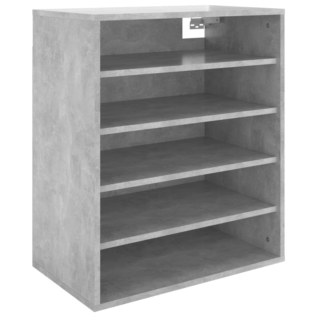 Mueble zapatero madera gris hormigón 60x35x70 cm - Vetonek