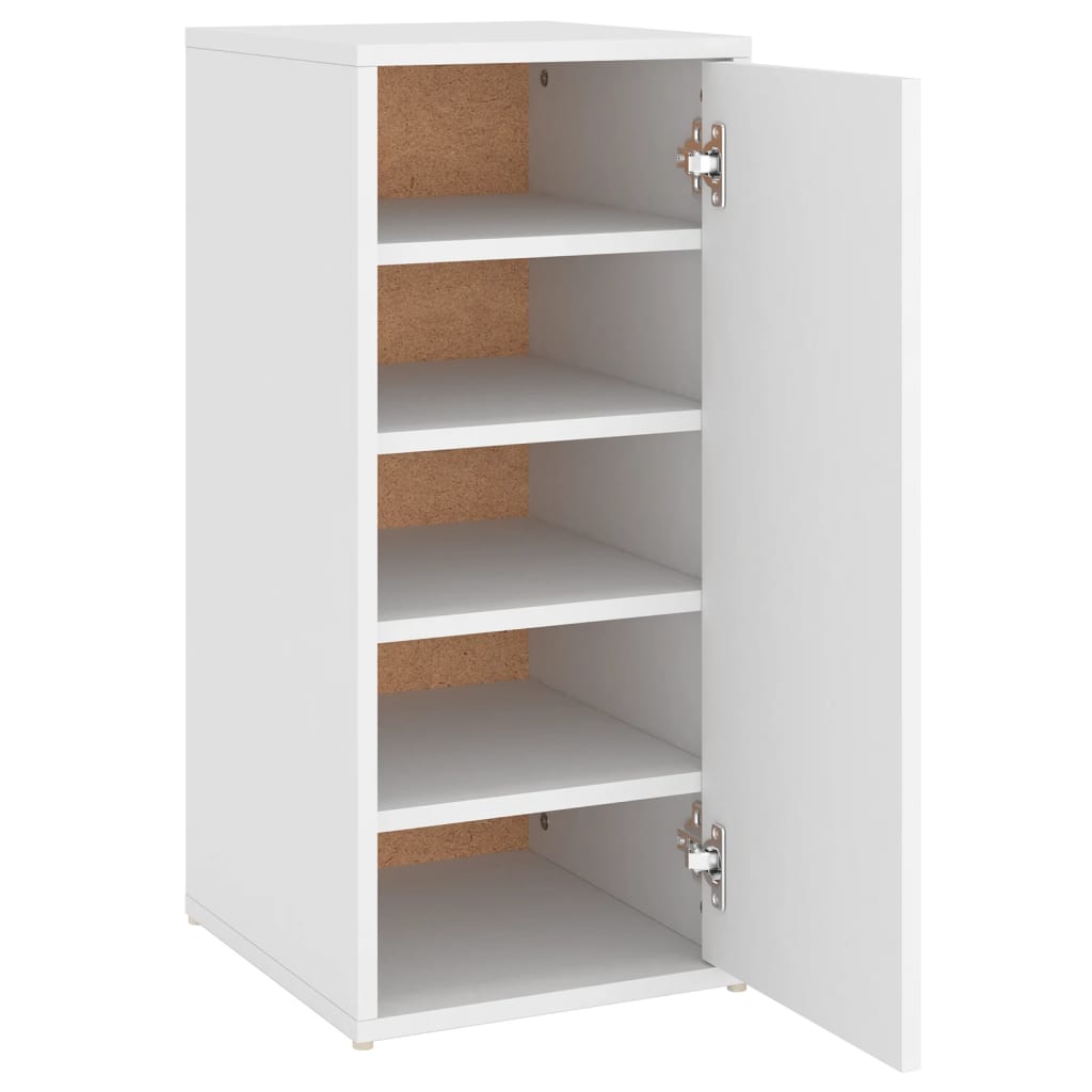 Mueble zapatero de aglomerado blanco 32x35x70 cm - Vetonek