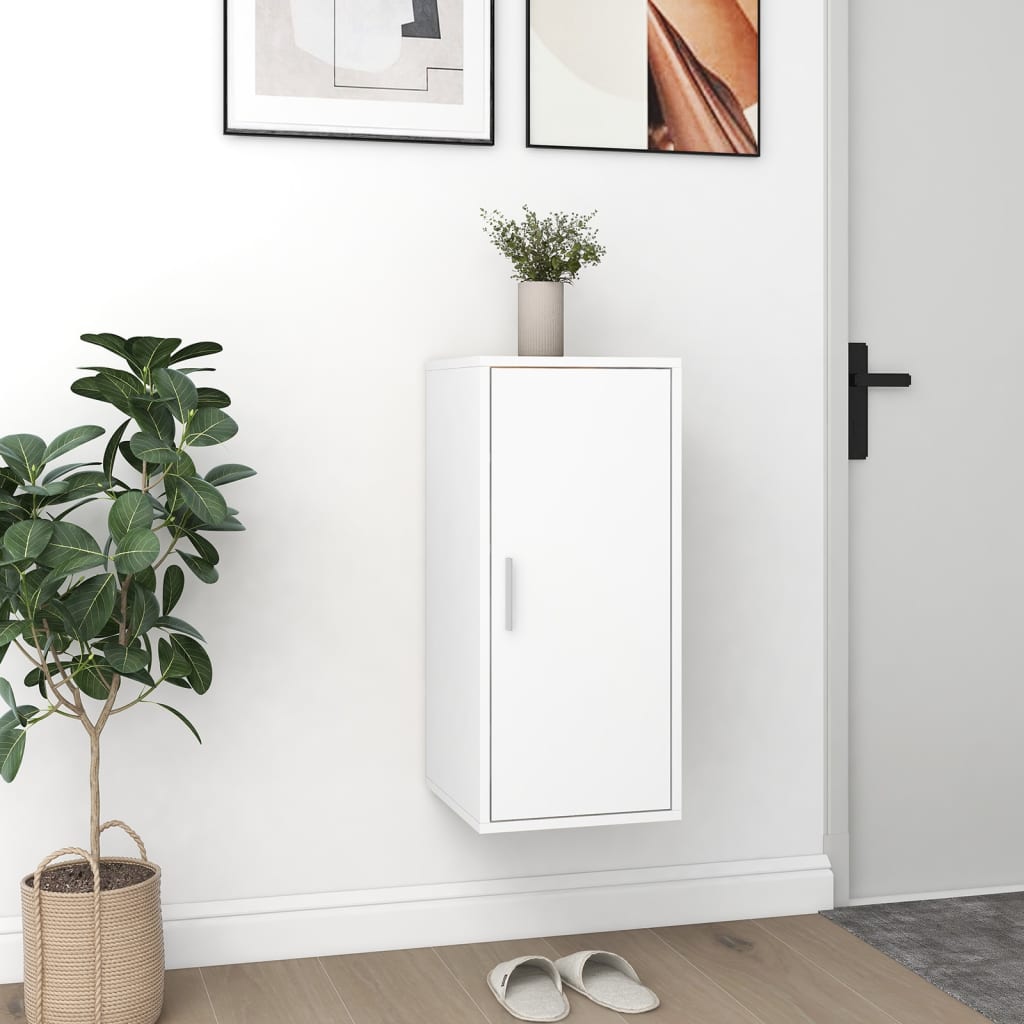 Mueble zapatero de aglomerado blanco 32x35x70 cm - Vetonek