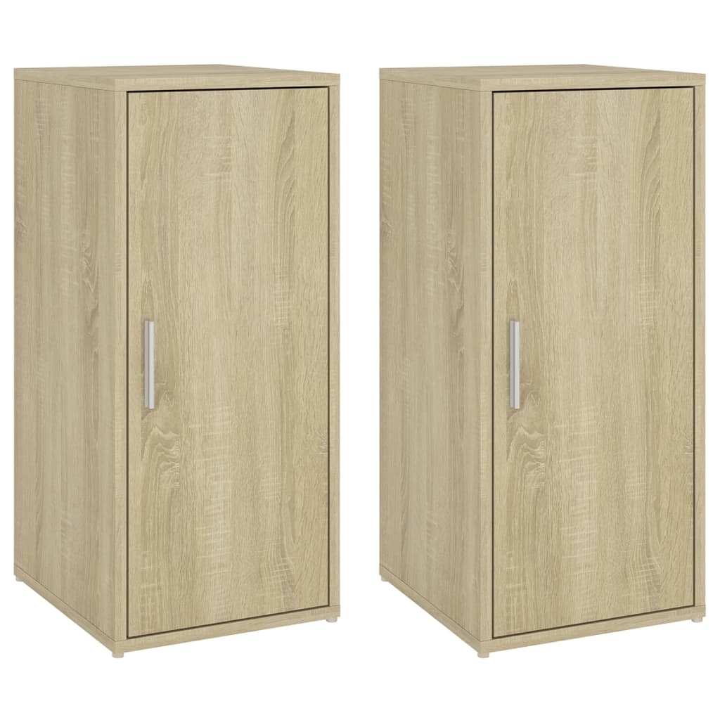 Muebles zapateros 2 uds contrachapado roble Sonoma 32x35x70 cm