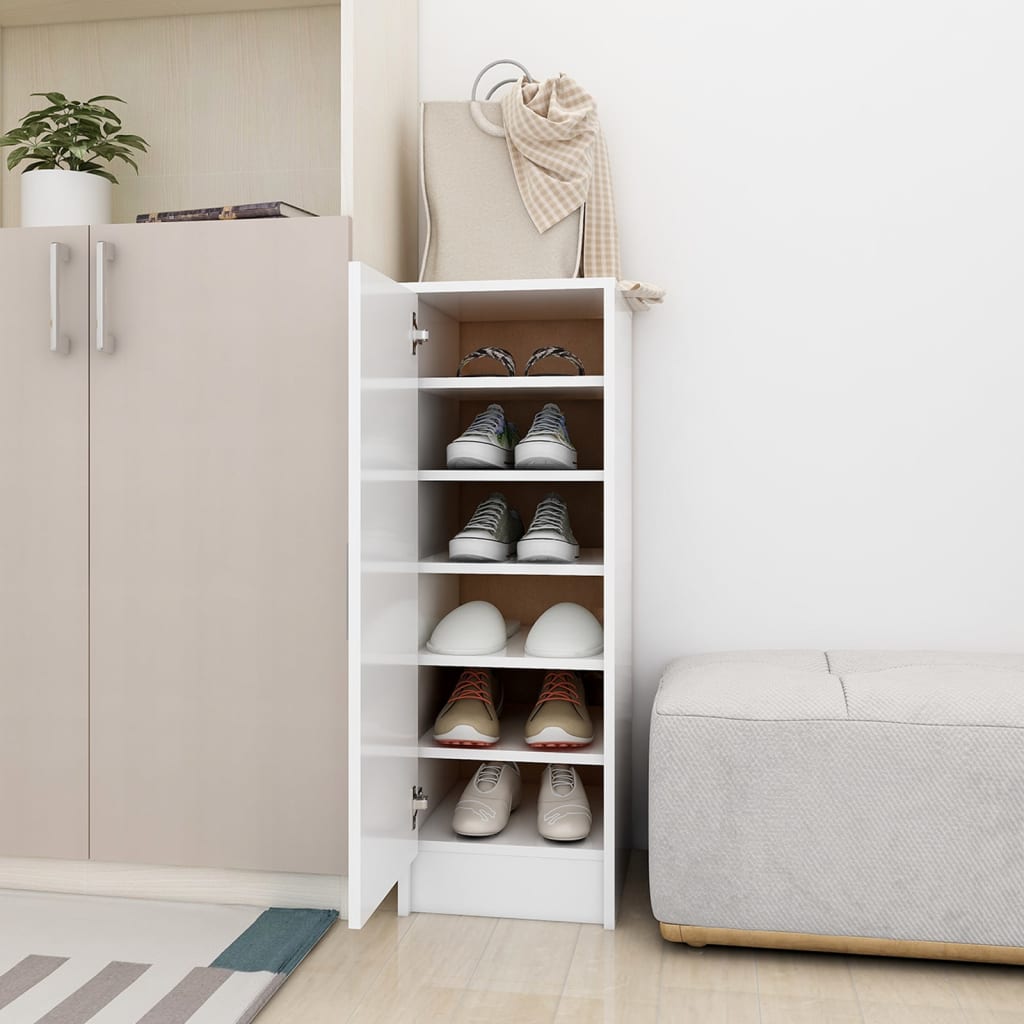 Vetonek Mueble zapatero de aglomerado blanco 32x35x92 cm