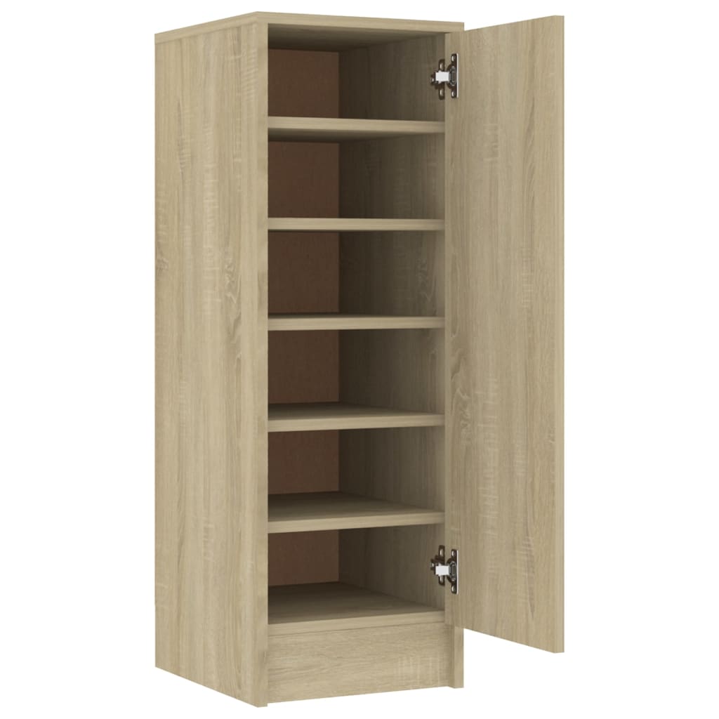 Mueble zapatero de aglomerado roble Sonoma 32x35x92 cm - Vetonek