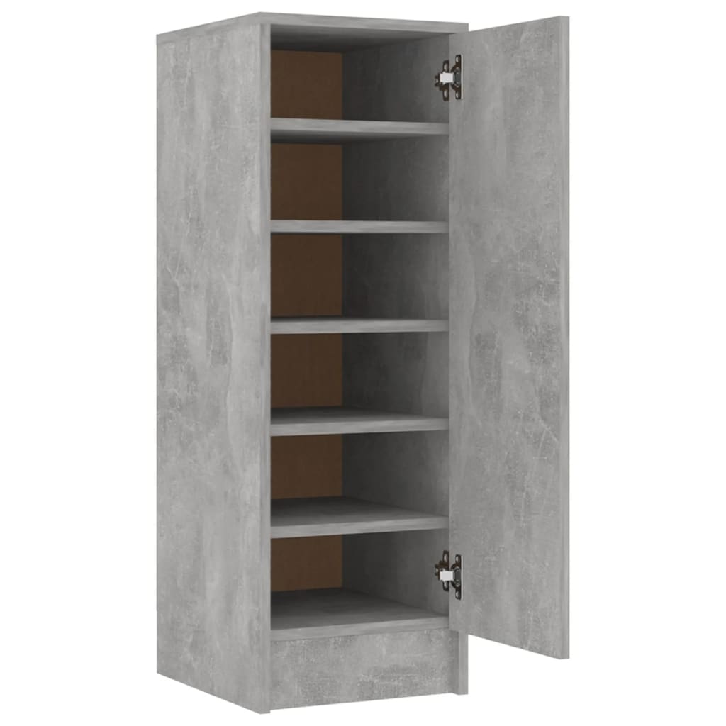 Mueble zapatero de aglomerado gris hormigón 32x35x92 cm - Vetonek