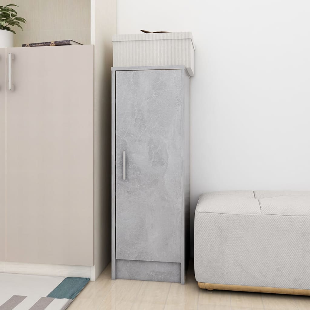 Mueble zapatero de aglomerado gris hormigón 32x35x92 cm - Vetonek