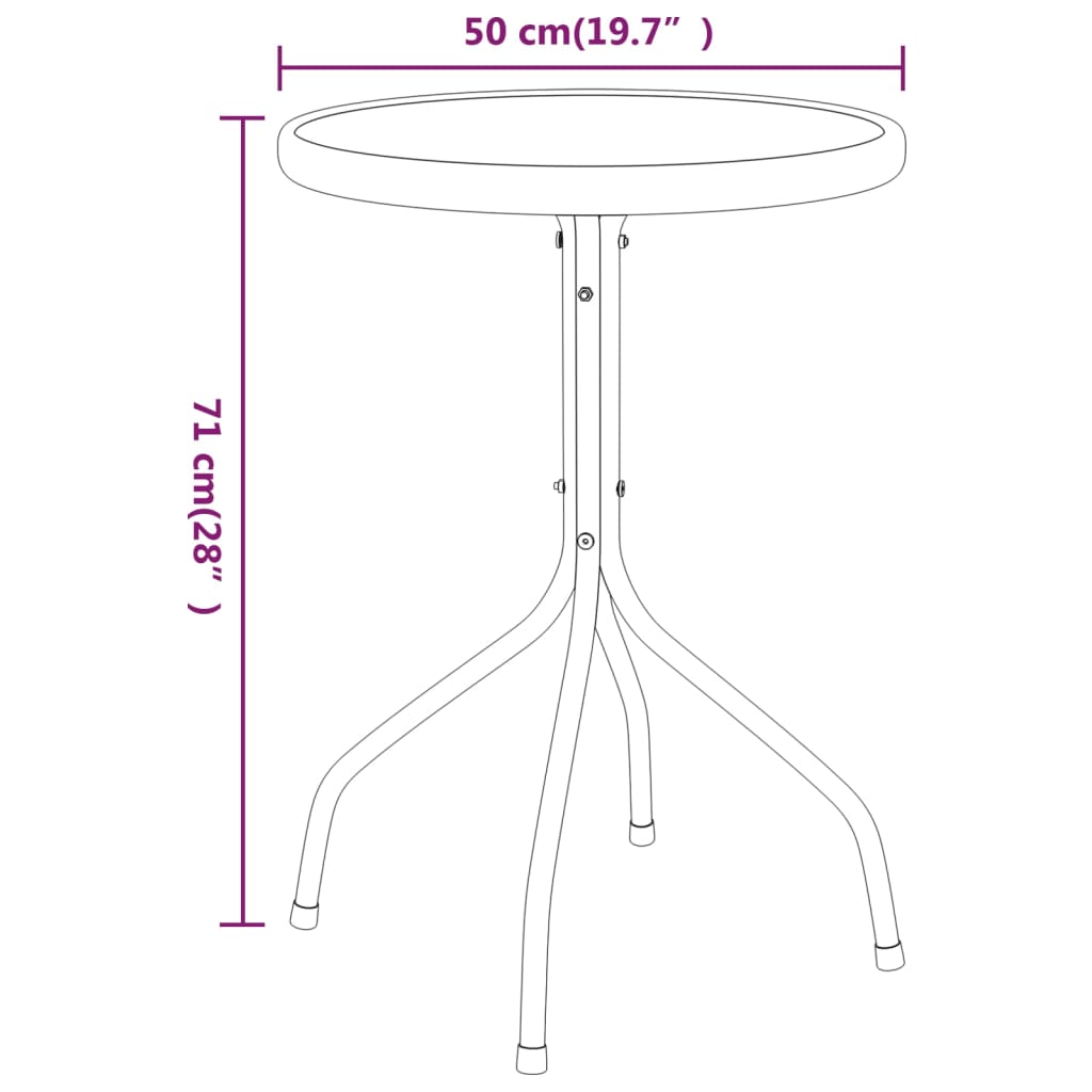 Table de jardin gris gris Ø50x71 cm