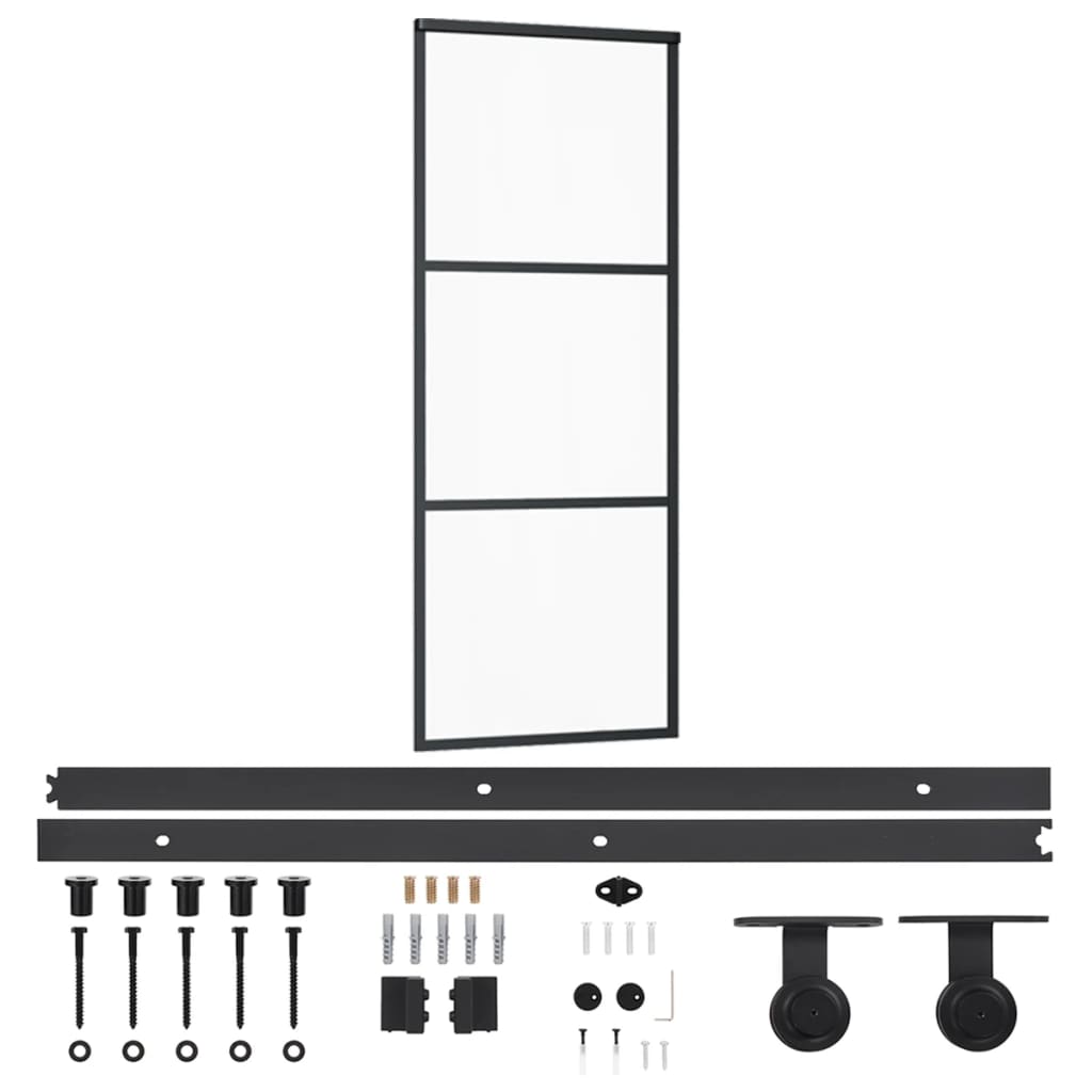 Sliding door with ESG glass and aluminum fittings 76x205 cm 