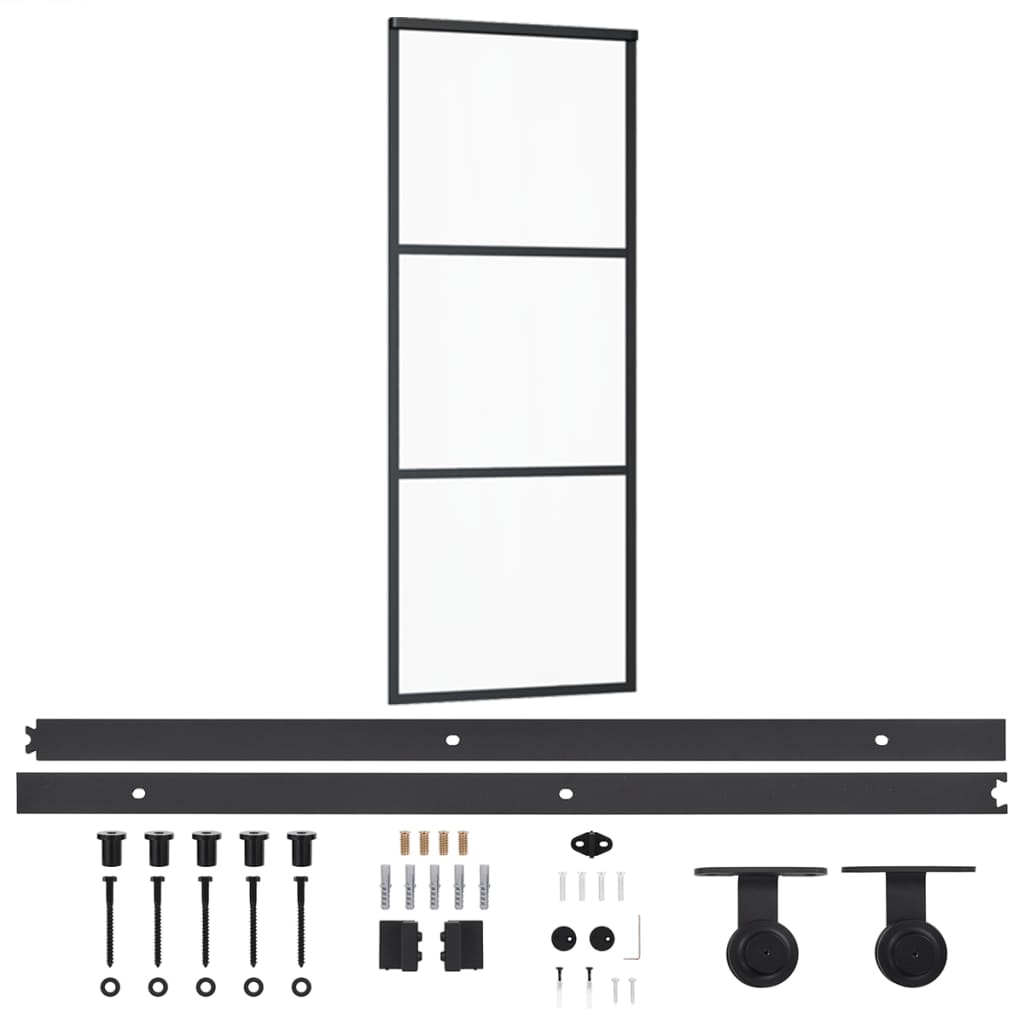 Sliding door with ESG glass and aluminum hardware 76x205 cm 