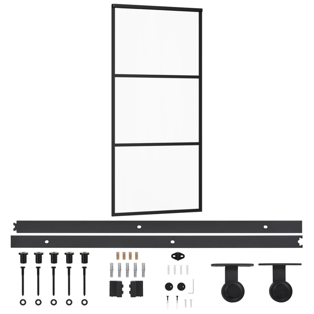 Sliding door with ESG glass and aluminum hardware 90x205 cm 