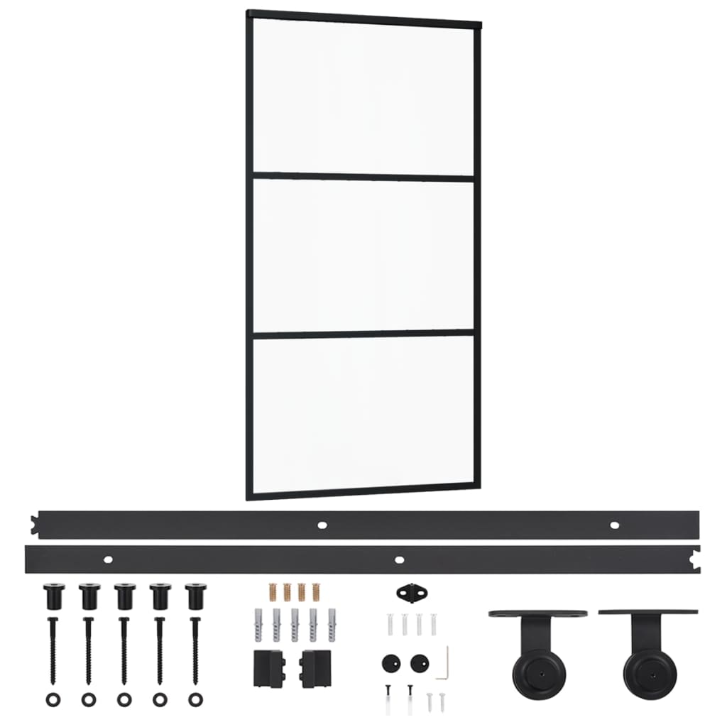 Sliding door with ESG glass and aluminum hardware 102x205 cm 