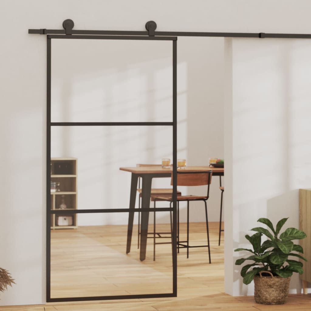 Sliding door with ESG glass and aluminum hardware 102x205 cm 