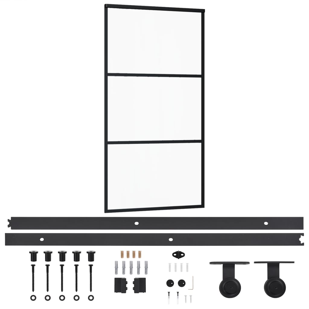 Puerta corredera con herrajes ESG vidrio y aluminio 102x205 cm - Vetonek