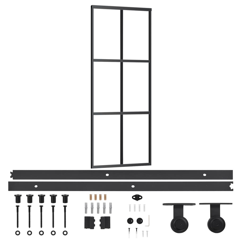 Sliding door with ESG glass and aluminum hardware 76x205 cm 
