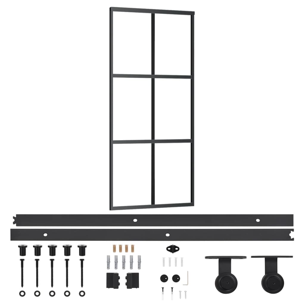 Sliding door with ESG glass and aluminum fittings 90x205 cm 