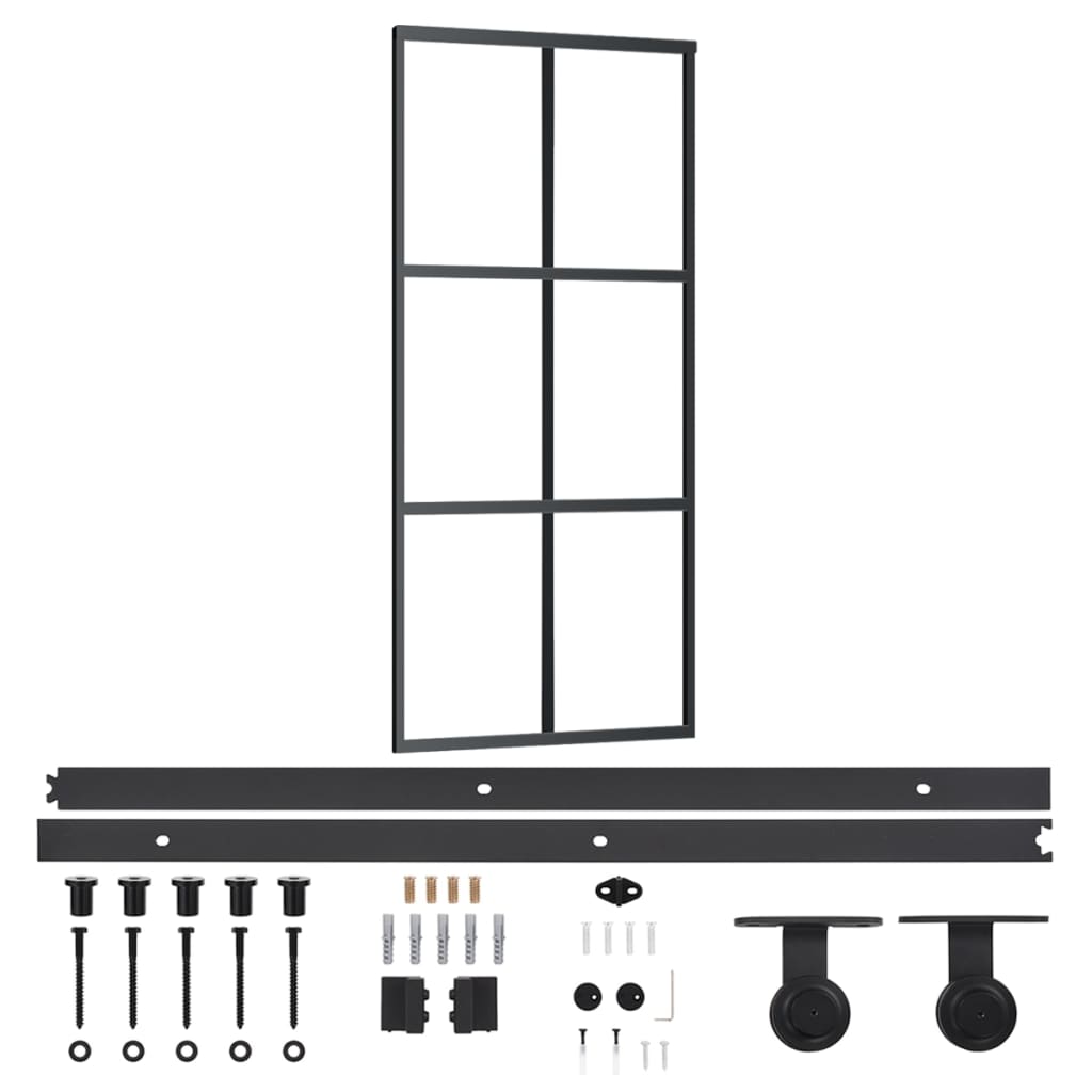 Sliding door with ESG glass and aluminum hardware 90x205 cm 