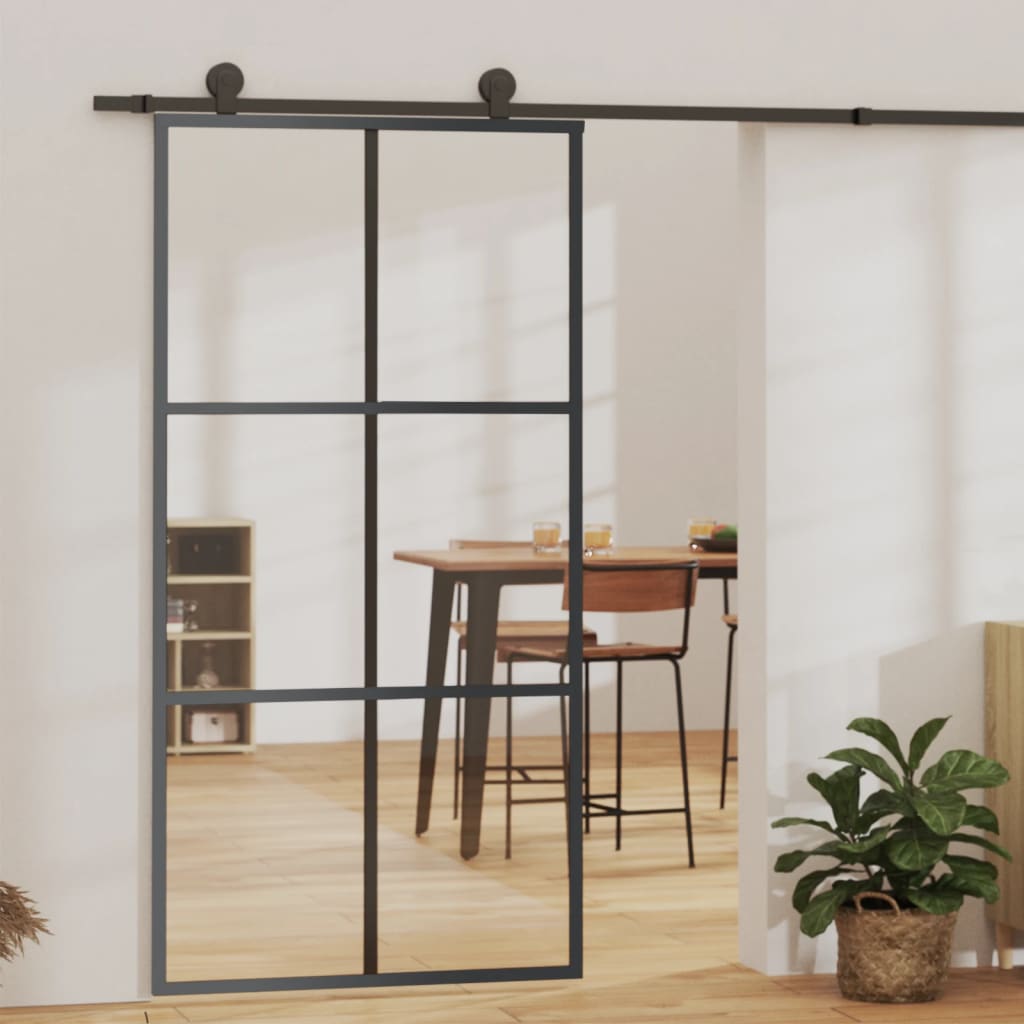 Vetonek Puerta corredera con herrajes ESG vidrio y aluminio 102x205 cm