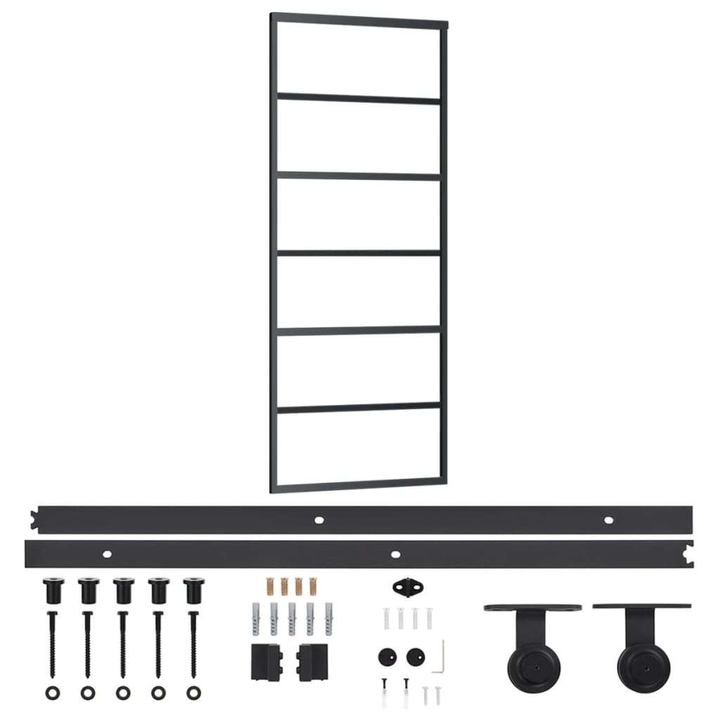 Sliding door with ESG glass and aluminum hardware 76x205 cm 