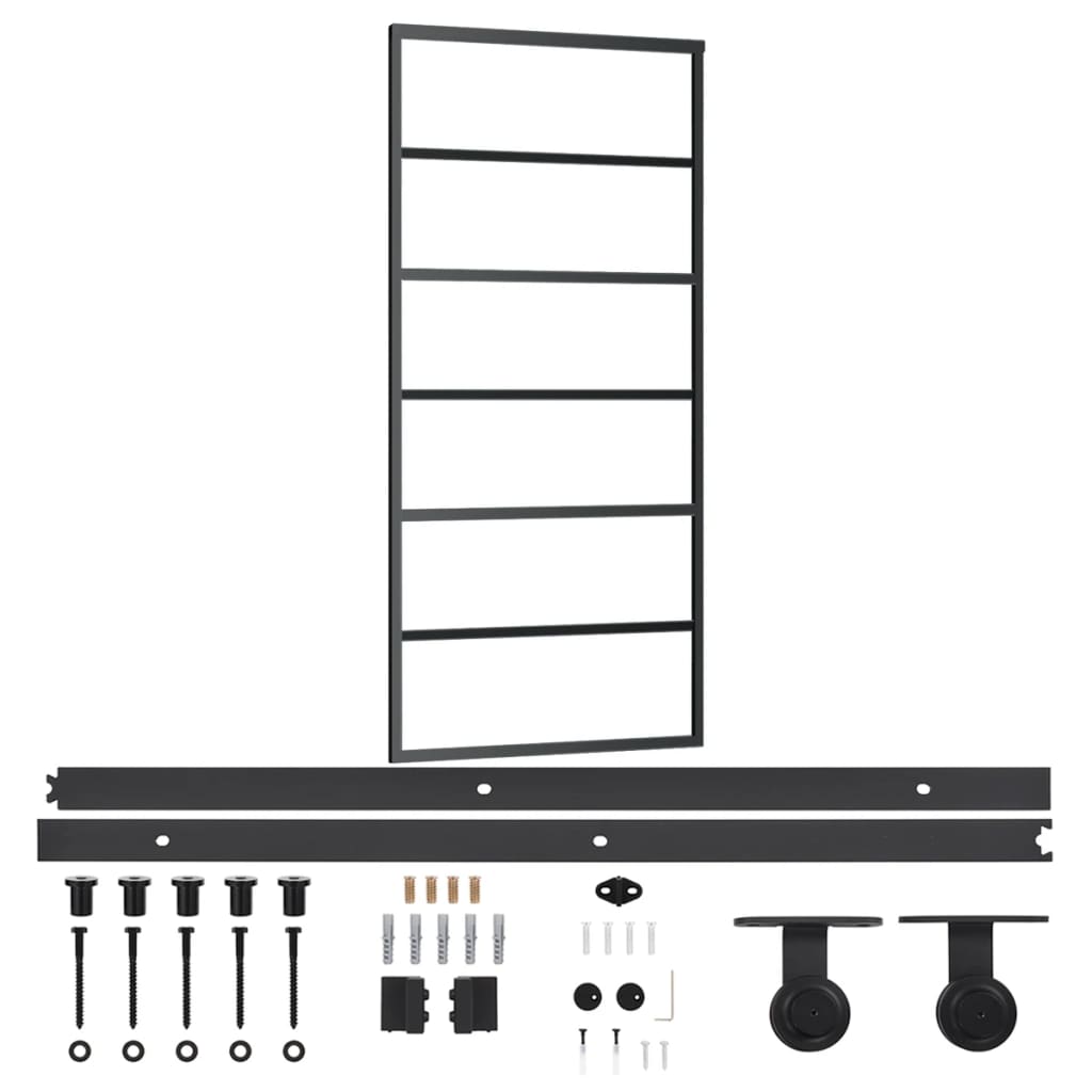 Sliding door with ESG glass and aluminum hardware 90x205 cm 