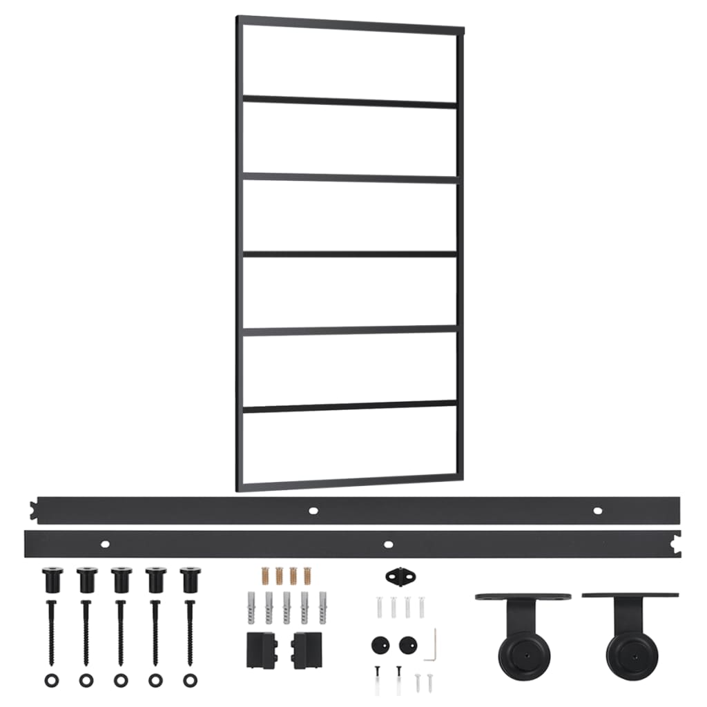 Sliding door with ESG glass and aluminum hardware 102x205 cm 