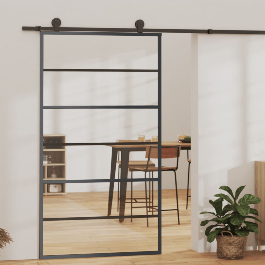 Sliding door with ESG glass and aluminum hardware 102x205 cm 
