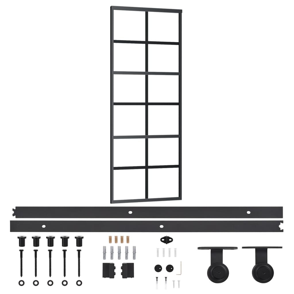 Sliding door with ESG glass and aluminum fittings 76x205 cm 