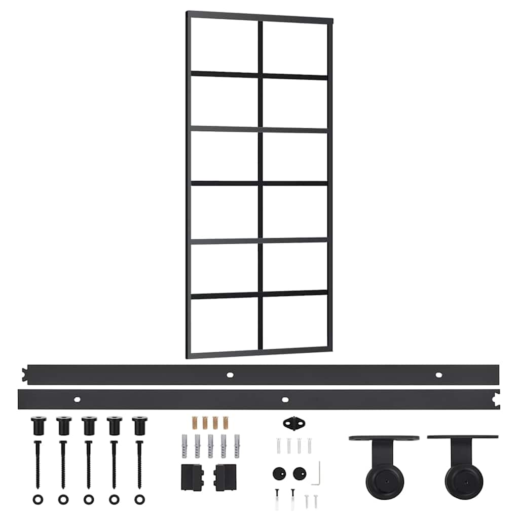 Sliding door with ESG glass and aluminum hardware 90x205 cm 