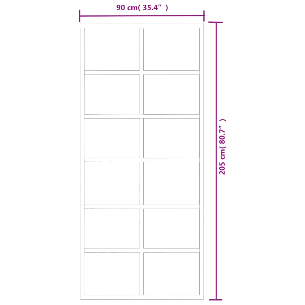 Puerta corredera con herrajes ESG vidrio y aluminio 90x205 cm - Vetonek