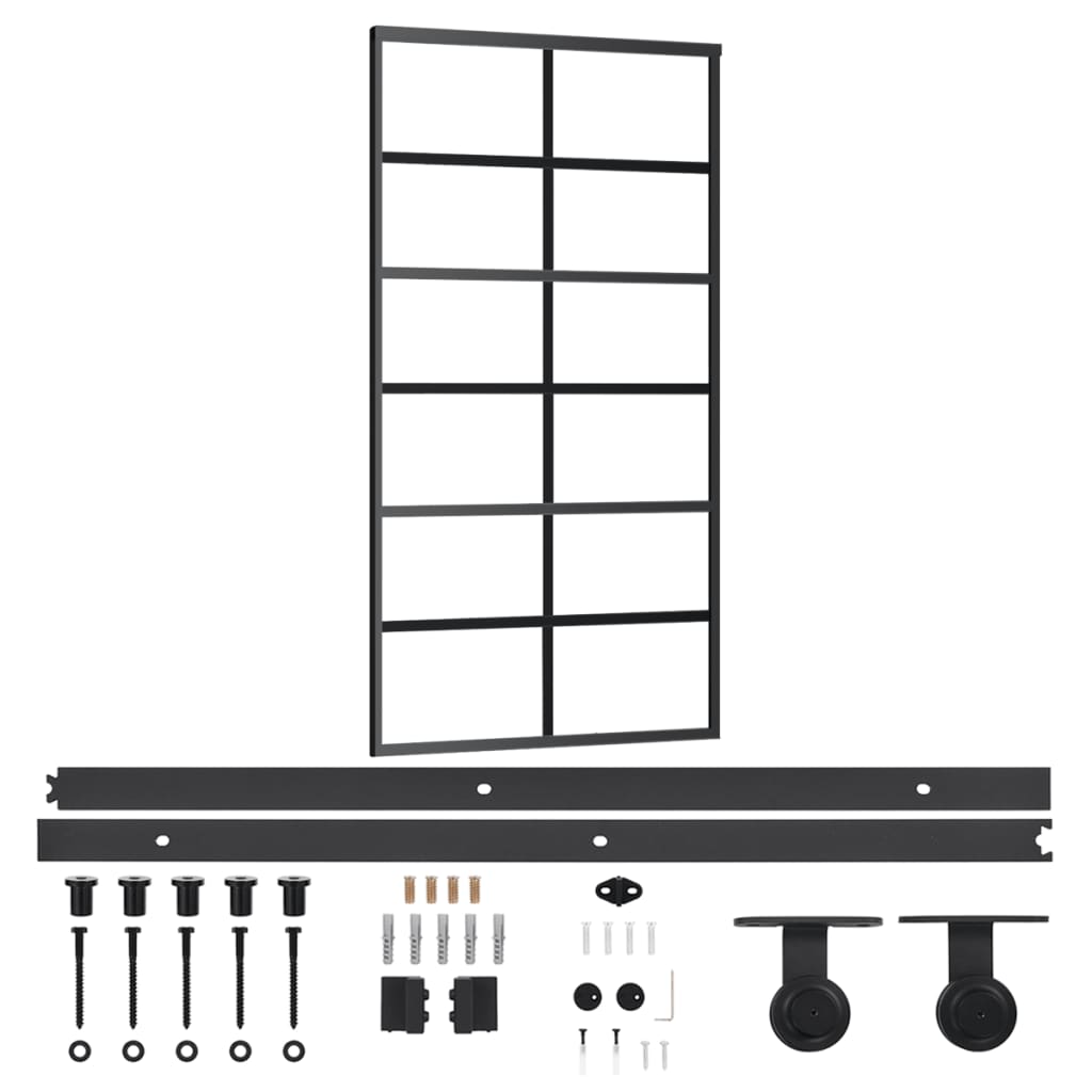 Puerta corredera con herrajes ESG vidrio y aluminio 102x205 cm - Vetonek