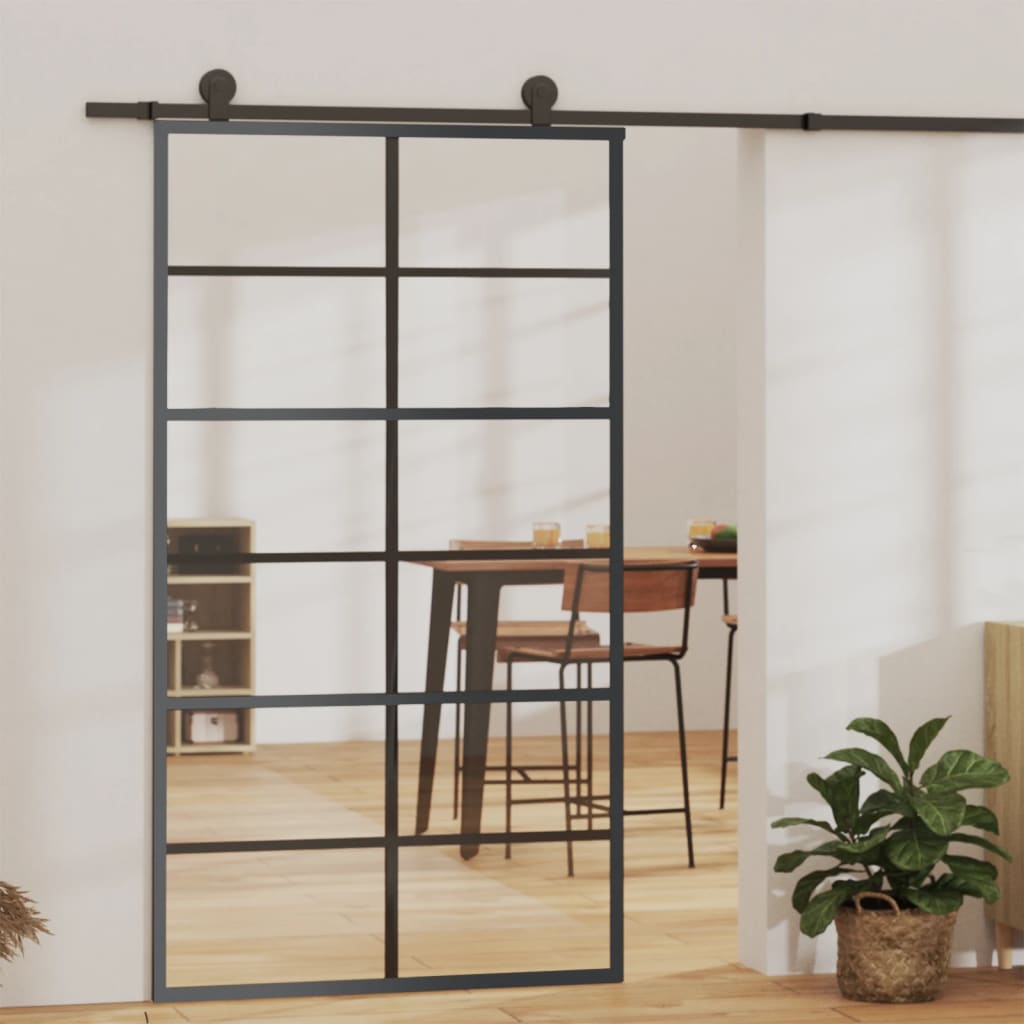 Sliding door with ESG glass and aluminum hardware 102x205 cm 