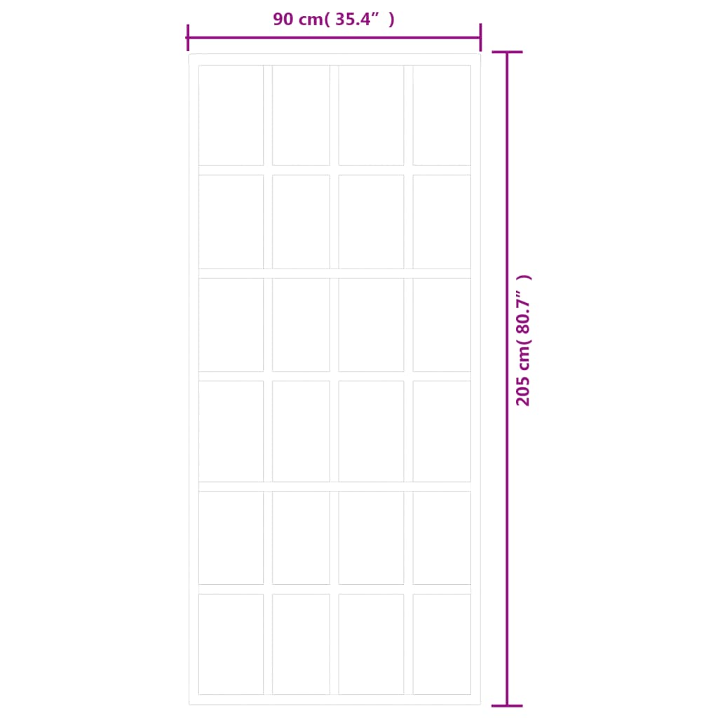 Puerta corredera con herrajes ESG vidrio y aluminio 90x205 cm vidaXL