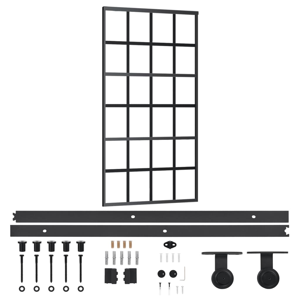 Sliding door with ESG glass and aluminum hardware 102x205 cm 