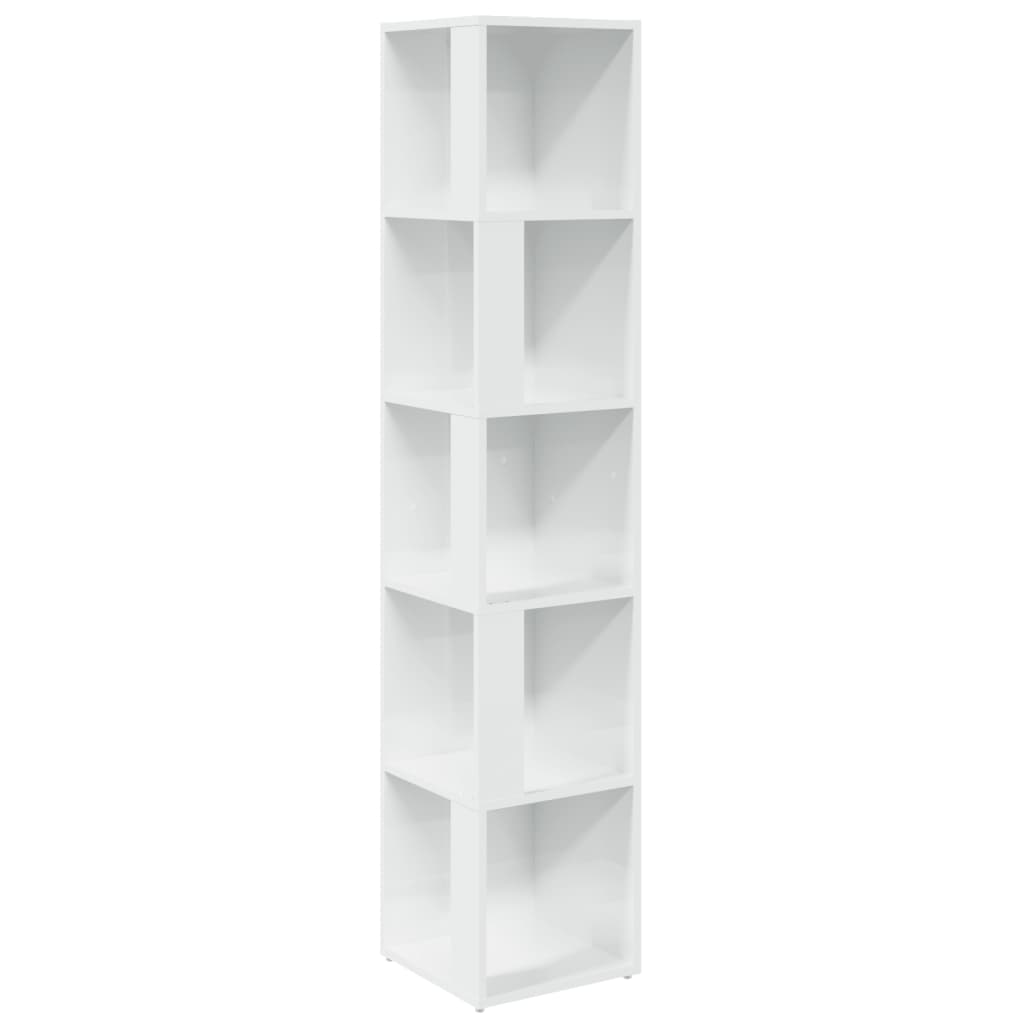 Mueble esquina madera blanco brillo 33x33x164,5cm vidaXL