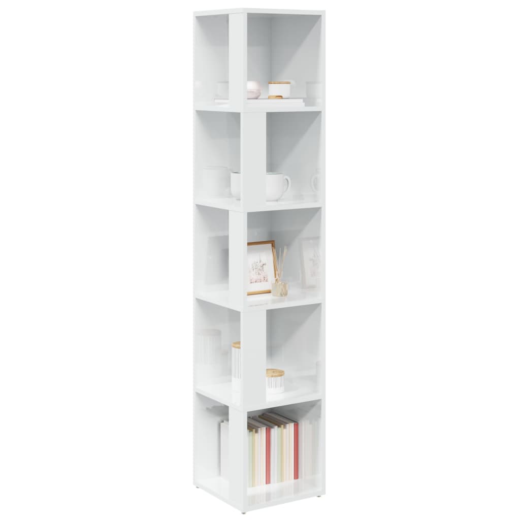 Mueble esquina madera blanco brillo 33x33x164,5cm vidaXL