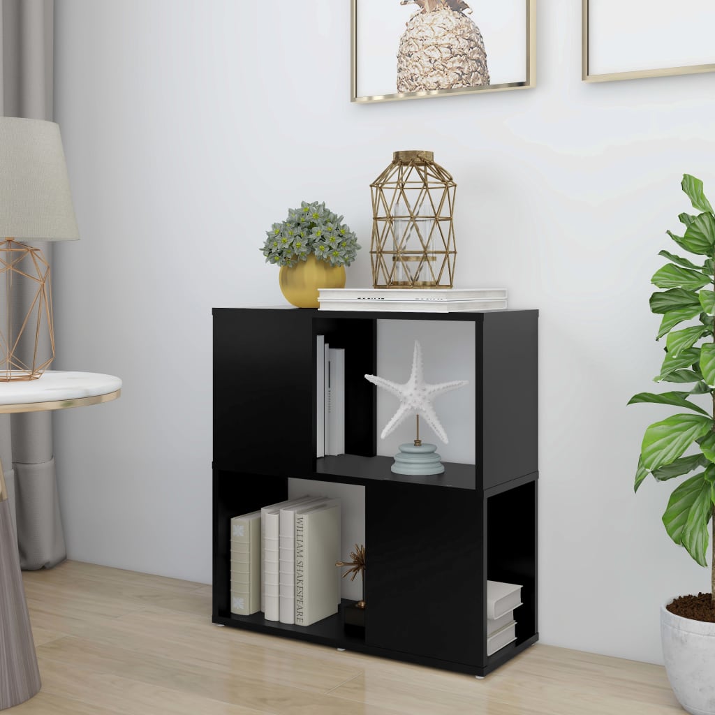 Vetonek Librería de madera contrachapada negro 60x24x63 cm