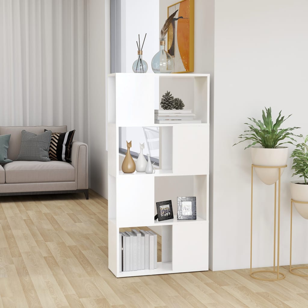 Vetonek Librería separador madera contrachapada blanco 60x24x124,5 cm