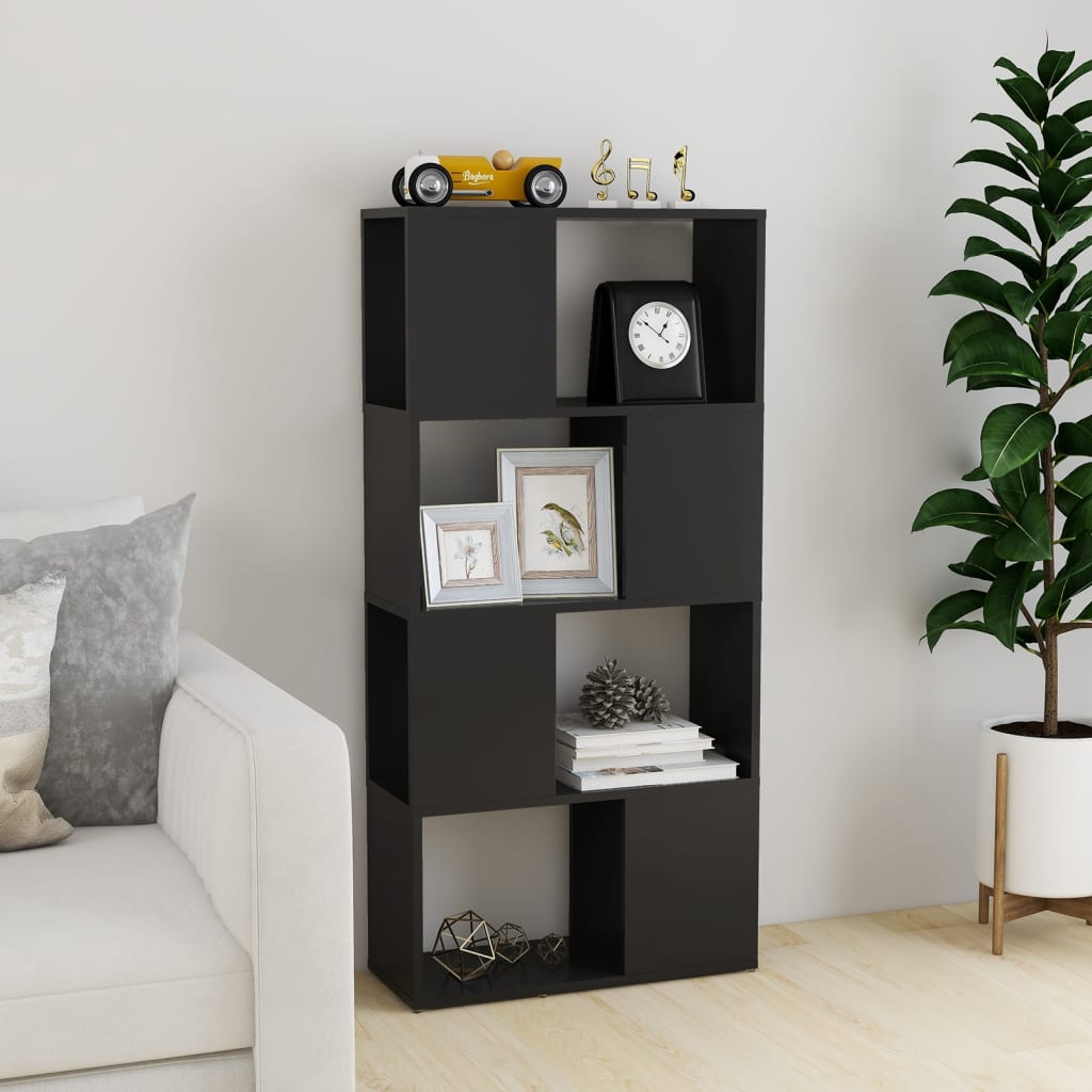 Gray wood separator library 60x24x124.5 cm