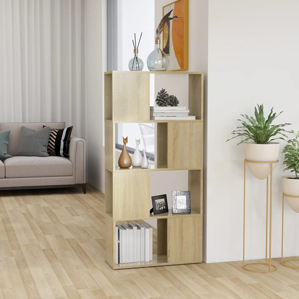 Vetonek Librería separador contrachapada roble Sonoma 60x24x124,5 cm