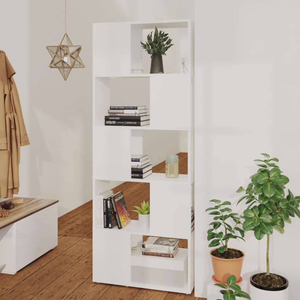 Vetonek Librería separador madera contrachapada blanco 60x24x155 cm