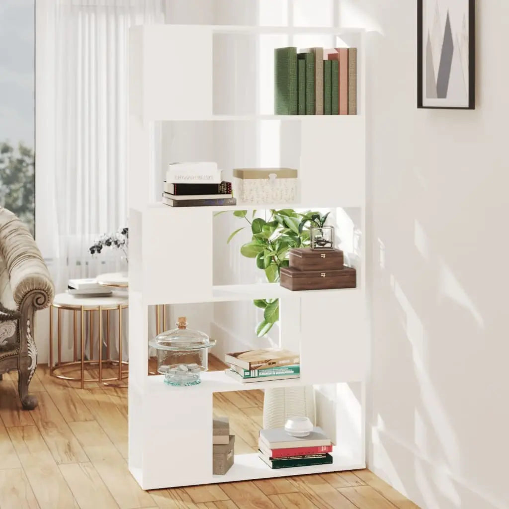 Vetonek Librería separador madera contrachapada blanco 80x24x155 cm