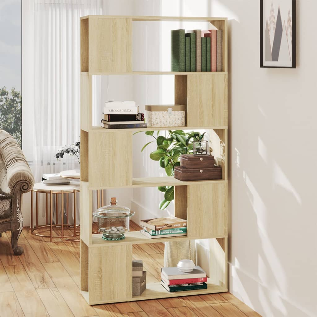 Vetonek Librería separador contrachapada roble Sonoma 80x24x155 cm