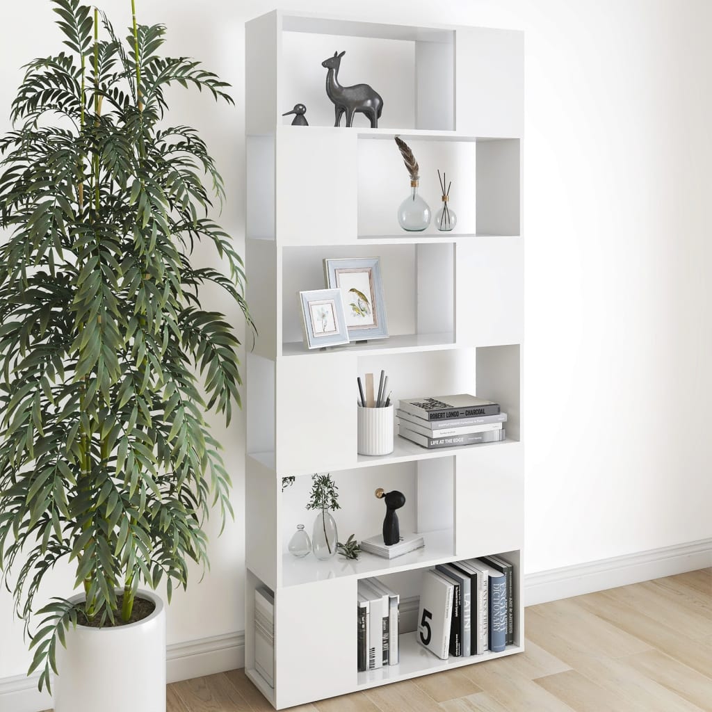 Vetonek Librería separador madera contrachapada blanco 80x24x186 cm