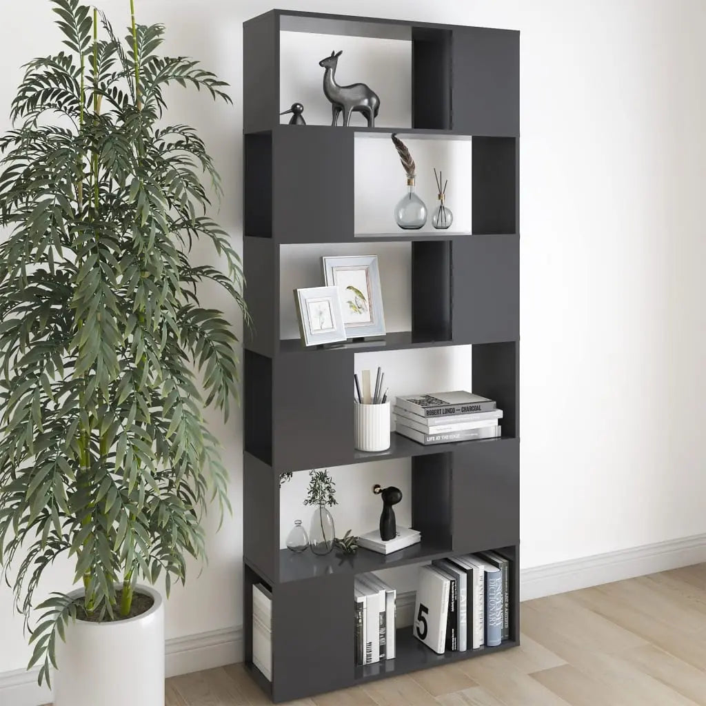 Vetonek Librería separador madera contrachapada gris brillo 80x24x186cm