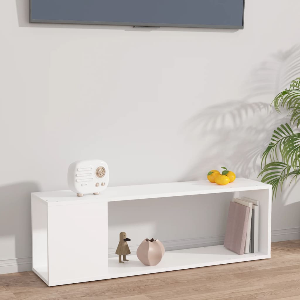 Vetonek Mueble para TV madera contrachapada blanco 100x24x32 cm