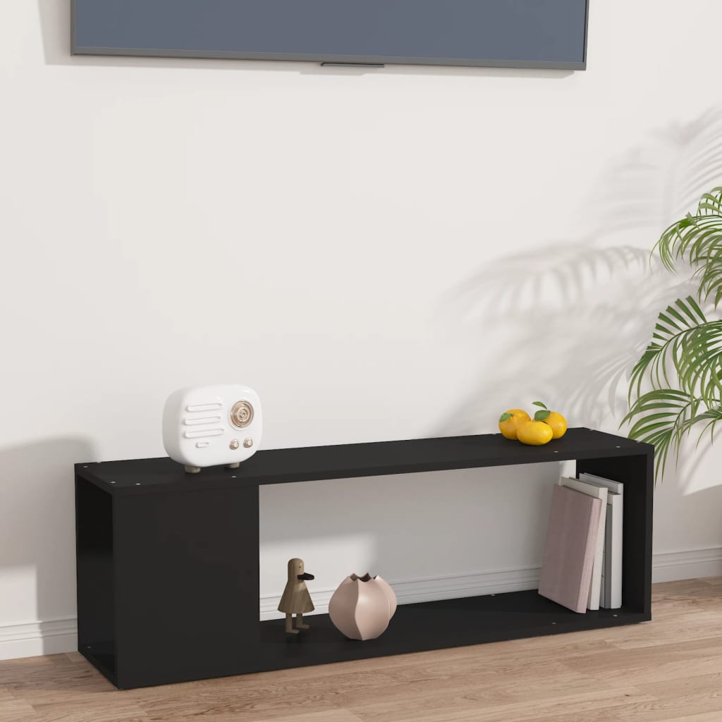 Vetonek Mueble para TV madera contrachapada negro 100x24x32 cm