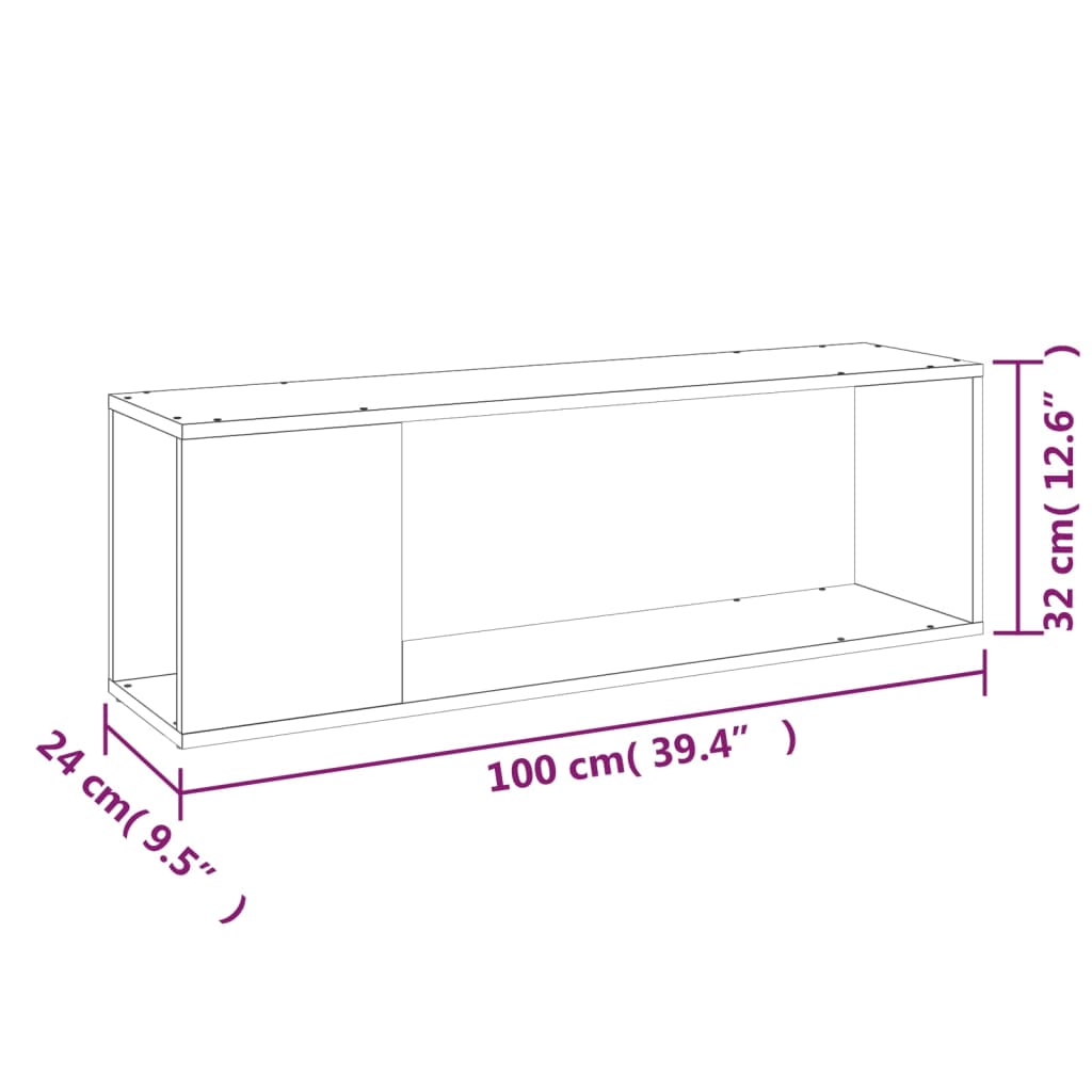 Mueble para TV madera negro 100x24x32 cm vidaXL