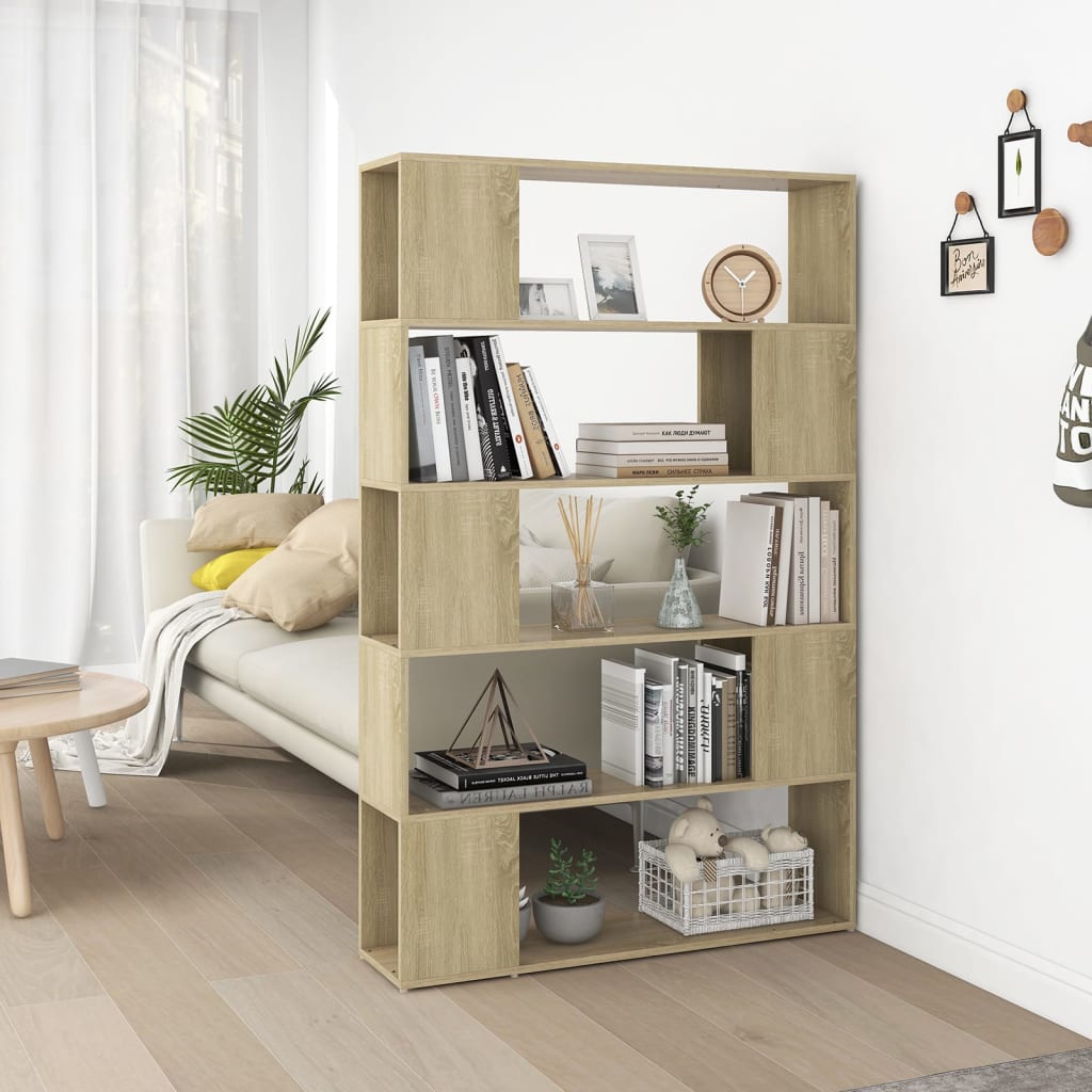 Vetonek Librería separador contrachapada roble Sonoma 100x24x155 cm