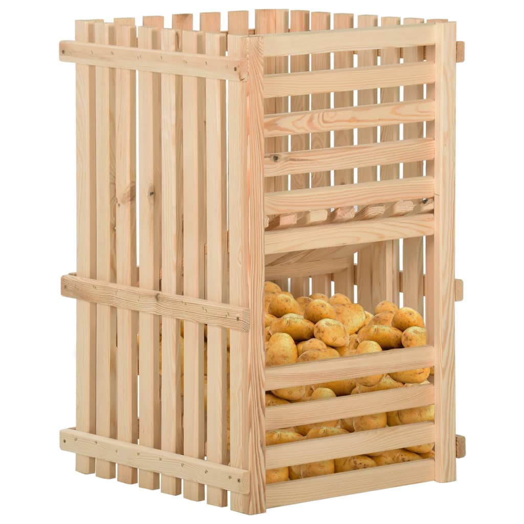 Vetonek Caixa para batatas em madeira maciça de pinho 50x50x80 cm