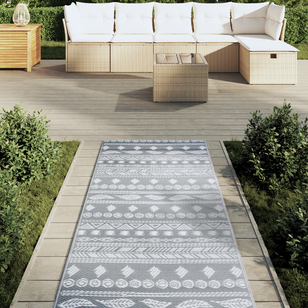 Alfombra de exterior PP gris 80x250 cm - Vetonek