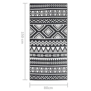 ARAKIL tapis d'extérieur noir 80x150 cm PP V3098 Vetonek