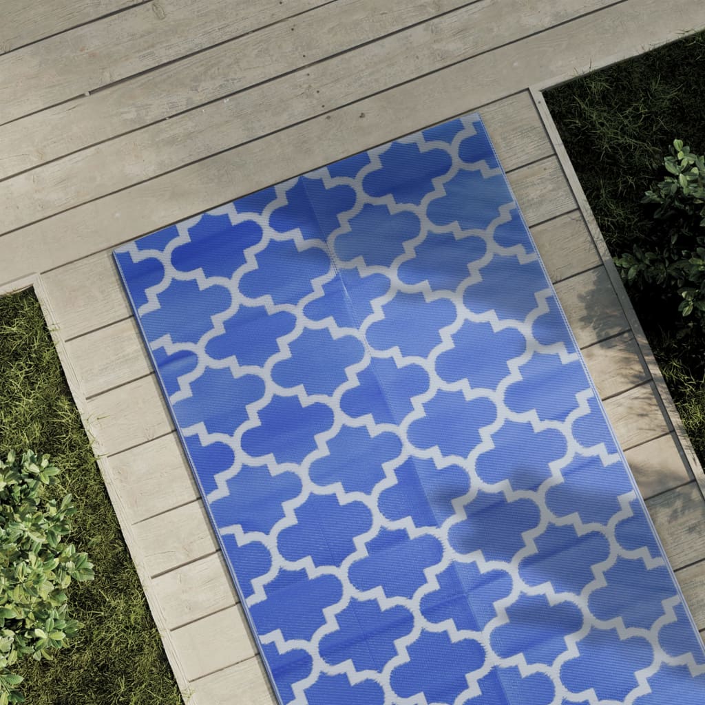 Vetonek Alfombra de exterior PP azul 80x250 cm